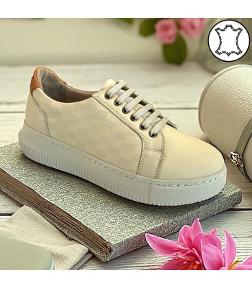 Women's shoes natural leather 50 WHITE