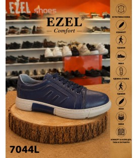 Men's shoes natural leather 7044 Blue